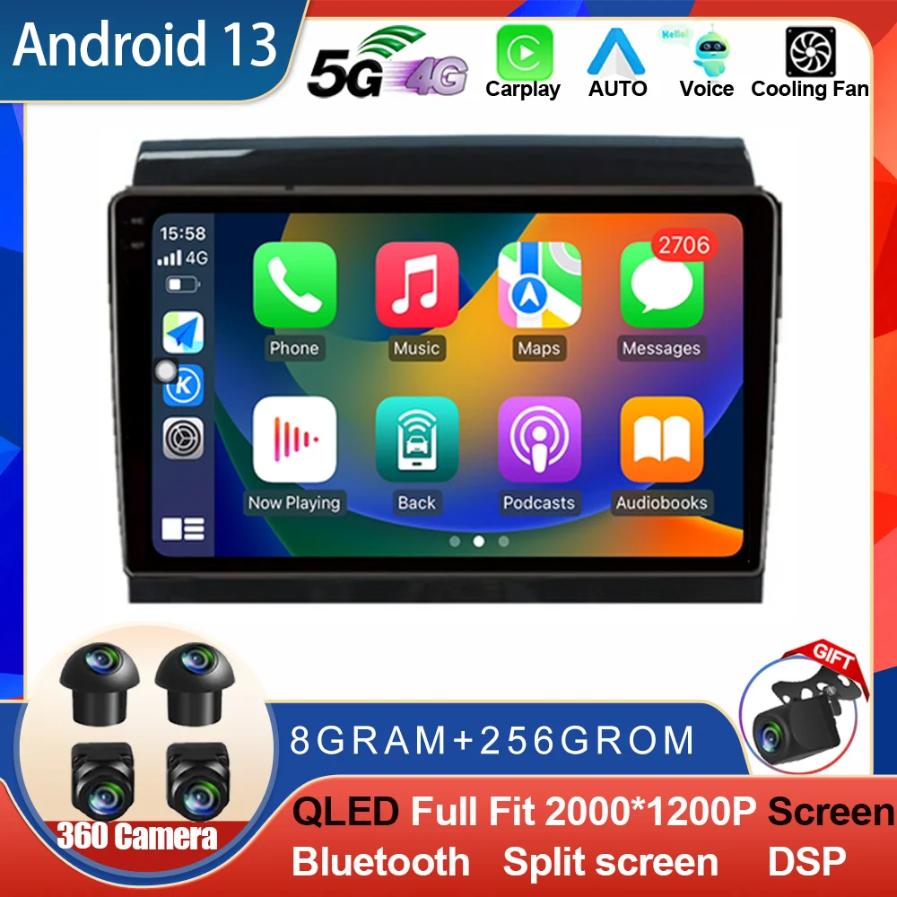 Android 14 Carplay Auto для Fiat Ducato Peugeot Boxer Citroen Jumper 2 2006-2022 Автомобильный радиоприемник