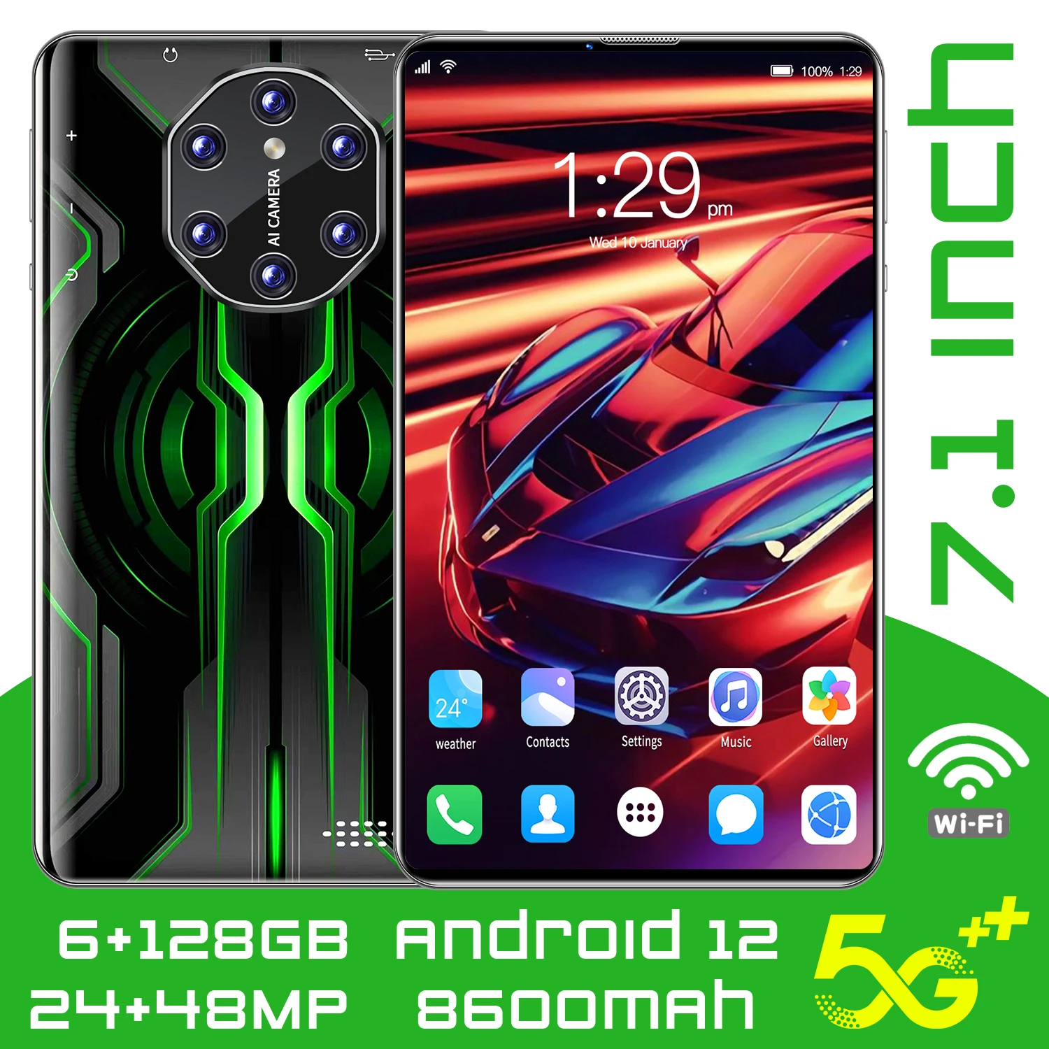 Ноутбук X80 7 1 дюйма 6 ГБ 128 Qualcomm Face ID десятиядерный планшет Pro игровой пк 8600 мАч 48 МП