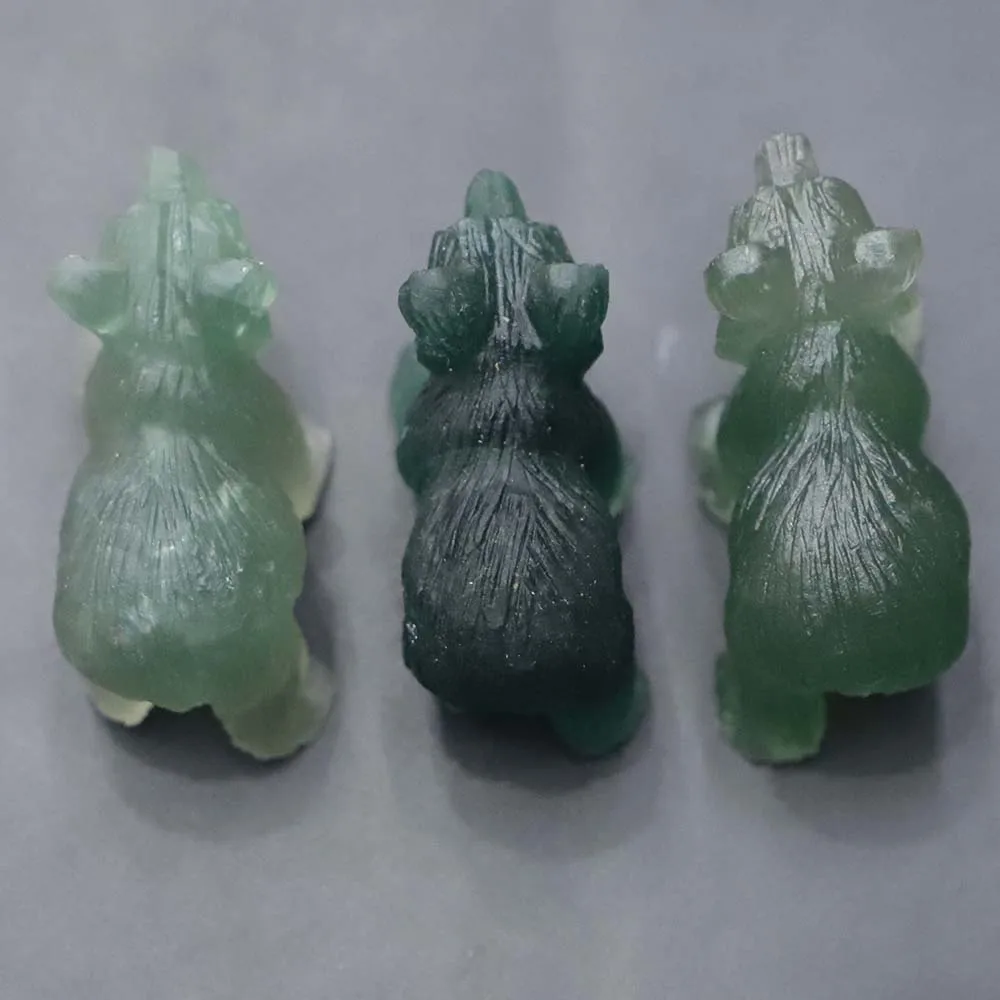 Natural Fluorite Carved Bear Ornaments Animals Stone Reiki Polished Craft Small Decoration Home Decor Exquisite Present Souvenir