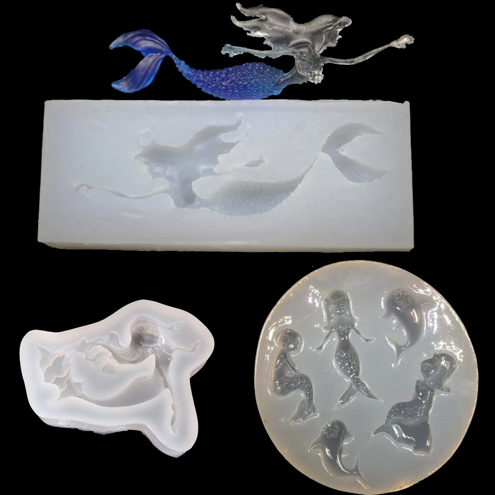 Mermaid mold crystal Resin Silicone Mould handmade DIY Jewelry Making epoxy resin molds pendant decorate art and crafts