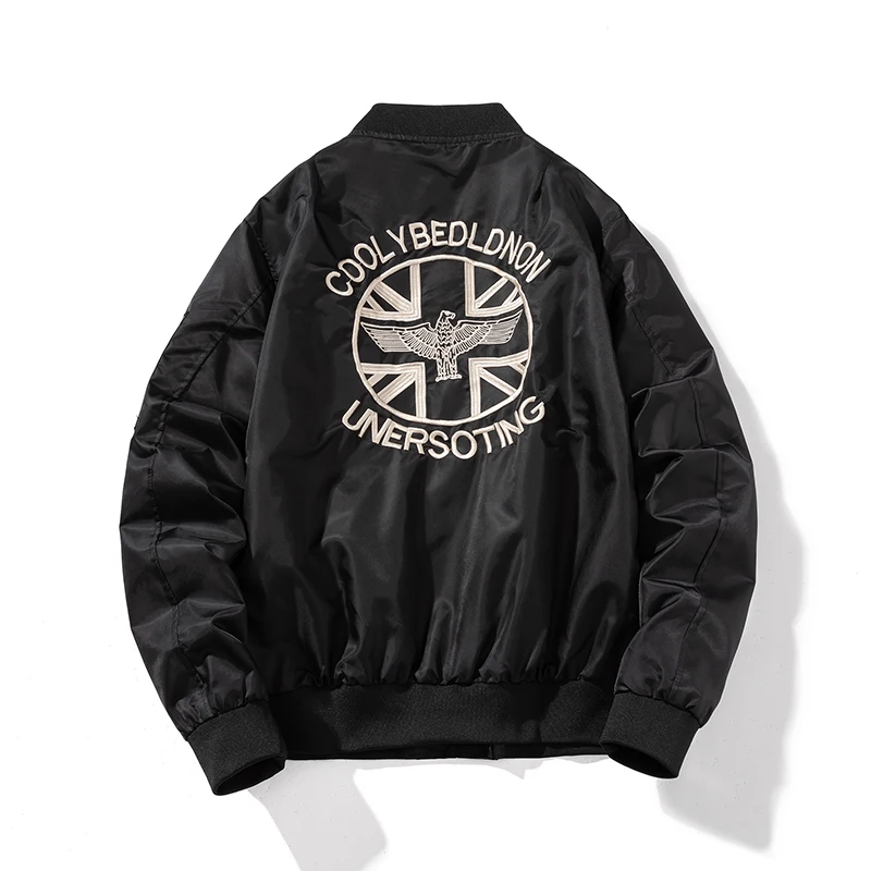 Bomber Jacket Men 2022 Fashion Harajuku Streetwear Hip Hop Embroidered Air Force Pilot Coat Casual Stand Collar Baseball Uniform