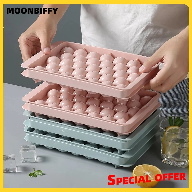 

Plastic Molds Ice Tray 33 Grid 3D Round Home Bar Party Use Round Ball Cube Makers Kitchen DIY Ice Cream Moulds Cocina Cube Cream