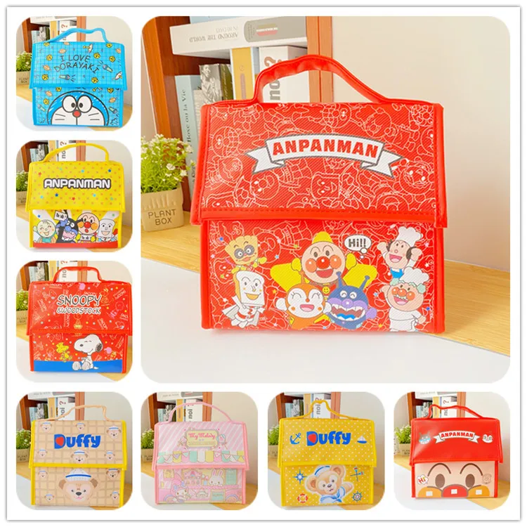

House Shape Cartoon Bread Anpanman Kitty Melody Picnic Lunch Box Bag Pu Waterproof Heat & Cold Preservation Portable Toy Storage