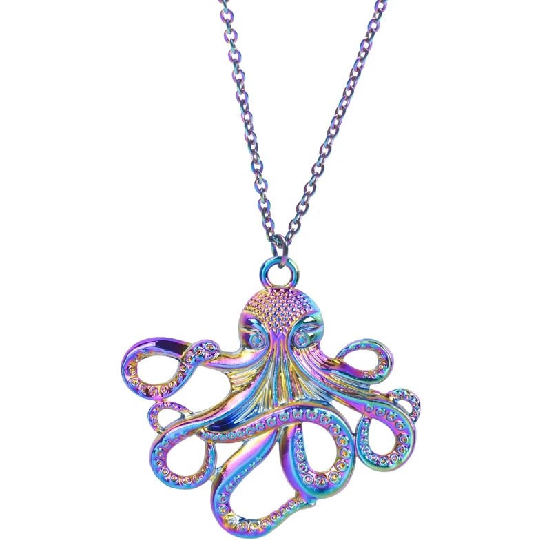 Ожерелье в виде слона осьминога для женщин и мужчин аксессуары стиле панк