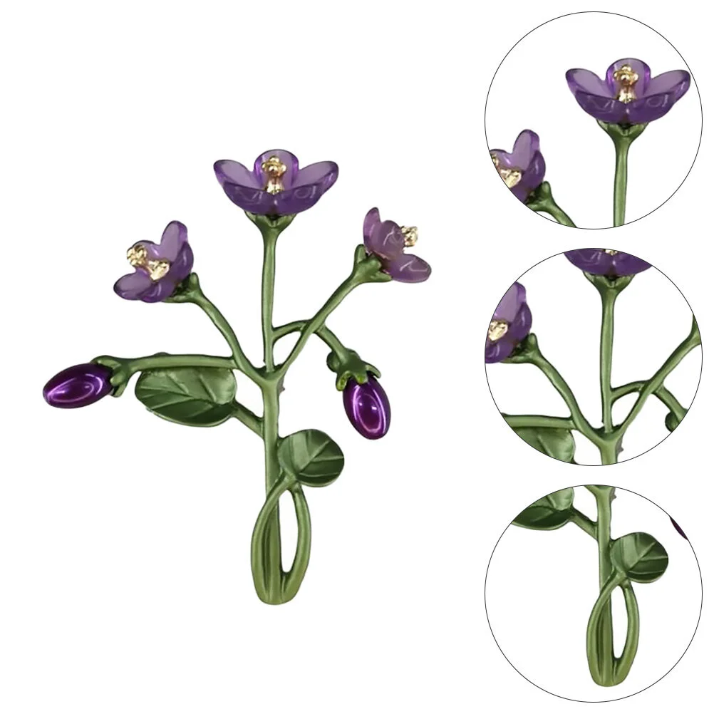 Violet Brooch Gift Badge Clothes Pin Accessory Corsage Gillyflower Breastpin Pearl