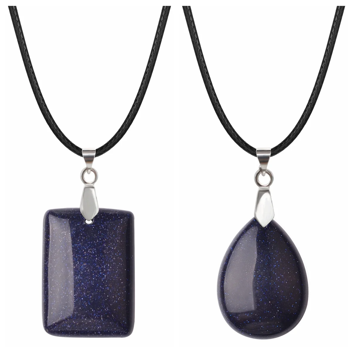 

Ожерелье из голубого песчаника для мужчин и женщин, чакра на удачу, кварцевый кристалл, защита, подвески и каплевидные подвески