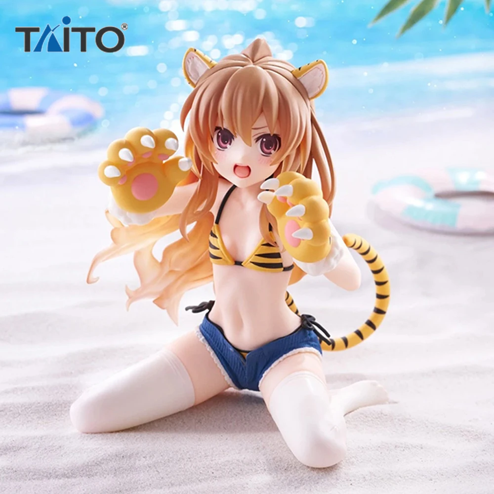 Фото Оригинальная фигурка TAiTO Desktop Cute TIGER x DRAGON Айсака Тайга (версия в купальнике с тигром), кавайная кукла, 13 см, ПВХ модель, аниме-подарок №2
