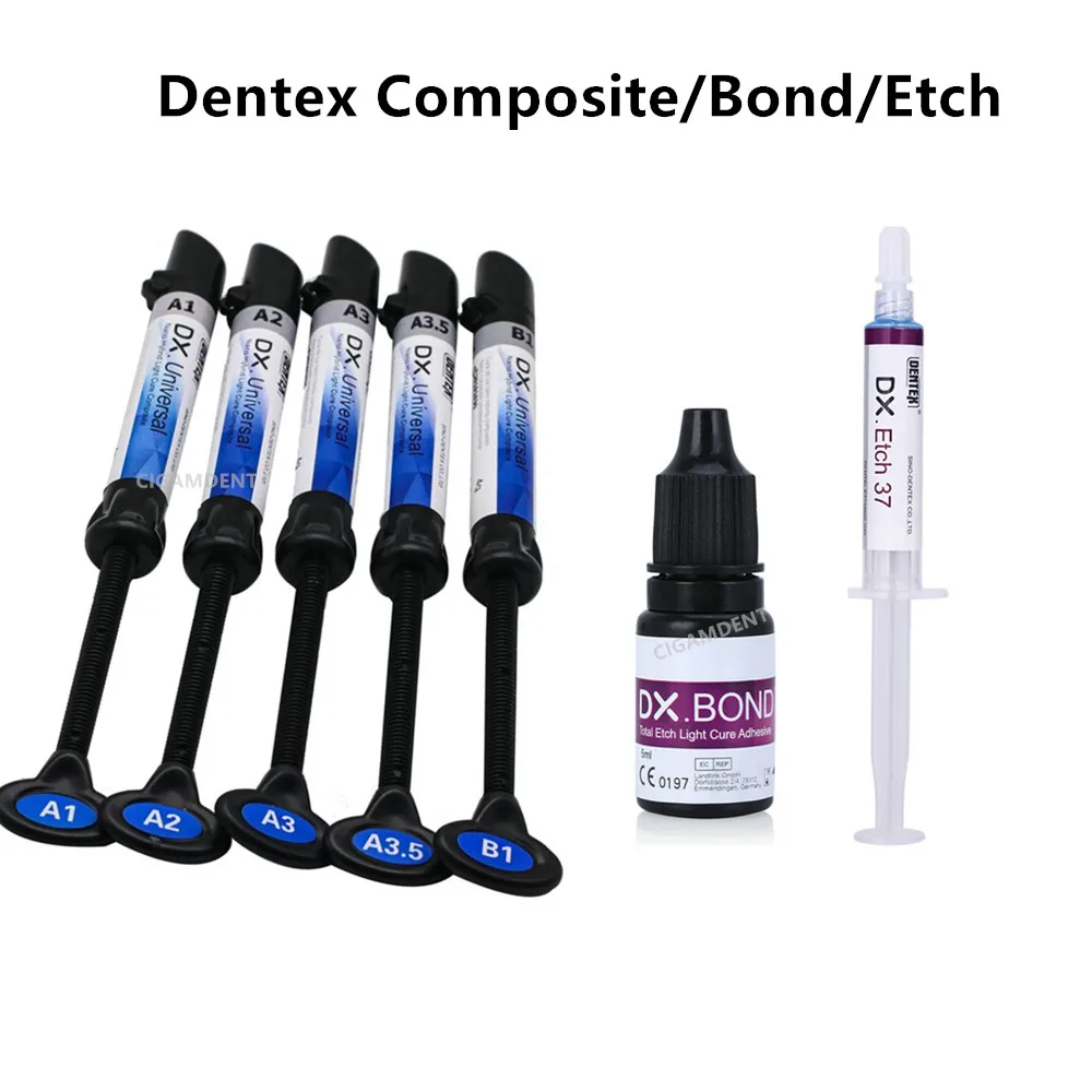 

Dentex Dental Universal Nano Hybrid Composite Resin Light-Cure Bond Adhesive Bonding Agent Acid Etching Gel A1 A2 A3 A3.5 B1
