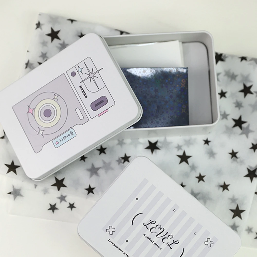 

Металлическая коробка, коробка для хранения ювелирных изделий, школьная фотобокс Ins большой емкости, легко носить с собой, металлический милый Настольный Органайзер