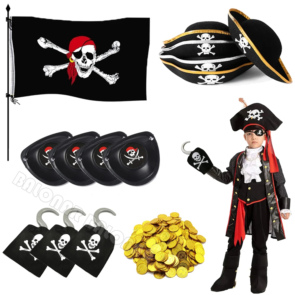 

Halloween Pirate Hat Cap Decoration Kids Adult Halloween Masquerade Captain Cosplay Costume Props Pirate Theme Birthday Party