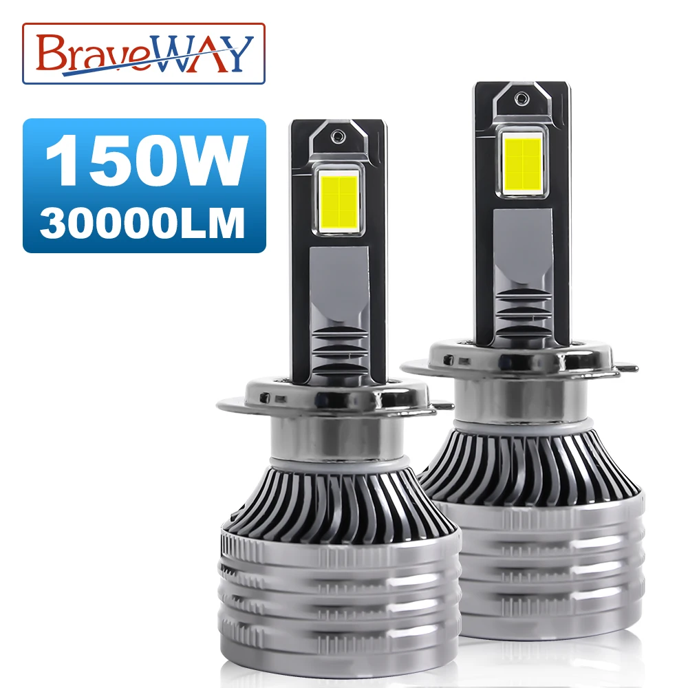 

BraveWAY 150 Вт 9005 лм H4 H7 H11 9006/HB3 6000/HB4 самые яркие светодиодные лампы для автомобиля 12 В K светодиодный лампы для фар с can-шиной