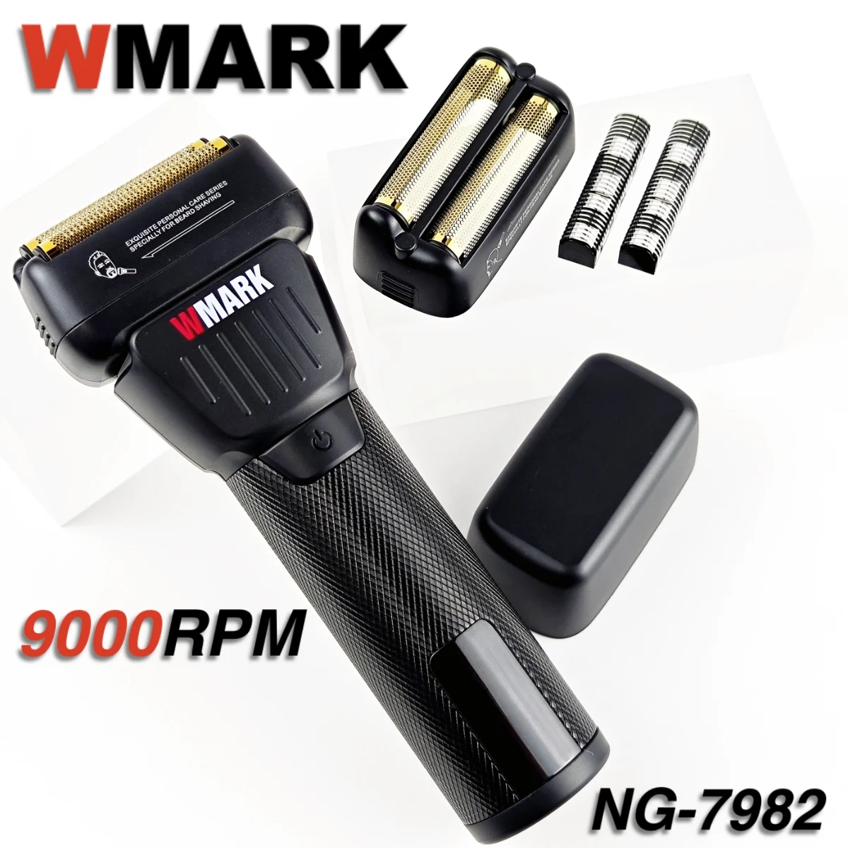 Фото WMARK новый профессиональный триммер для волос NG-7982 9000 об/мин, бритва с цифровым ЖК-дисплеем и титановым покрытием, двойное лезвие для мужчин, бритье №1