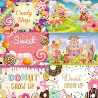lollipop photo backdrop boy girls ice cream candy bar happy birthday party decoration 1st photography backgrounds photo banner