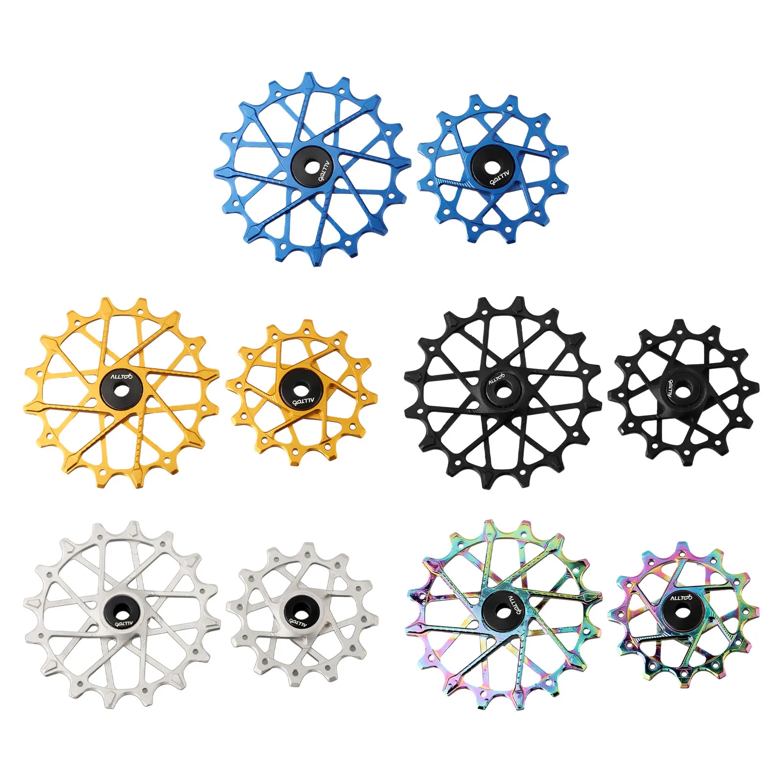 Biking Cycling Maintenance 12T 16T Pulley Wheels Rear Derailleur Smooth Operation Aluminum Alloy Material