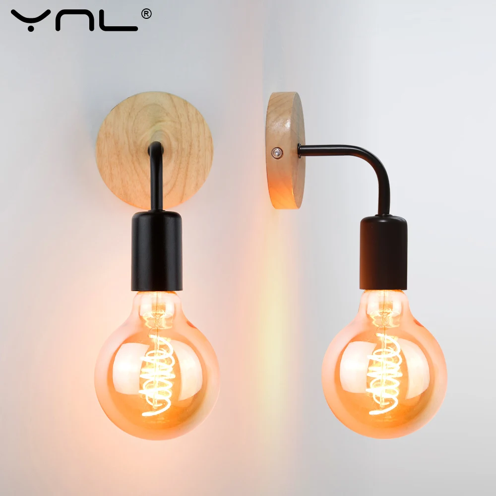 

Деревянные настенные светильники YNL E27