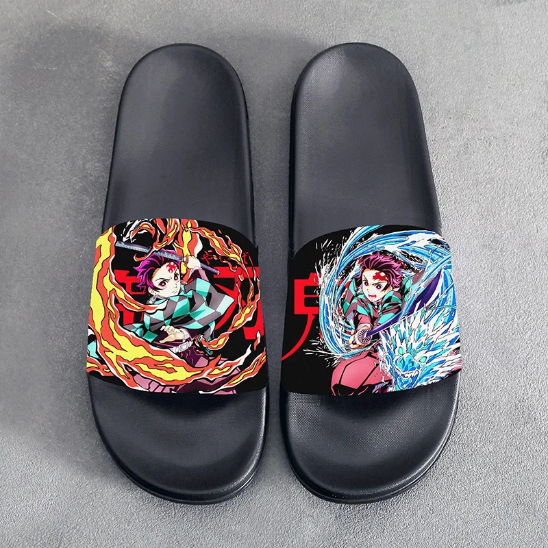 Летние сандалии тапочки Аниме рассекающий демонов Tsugikuni Yoriichi для косплея