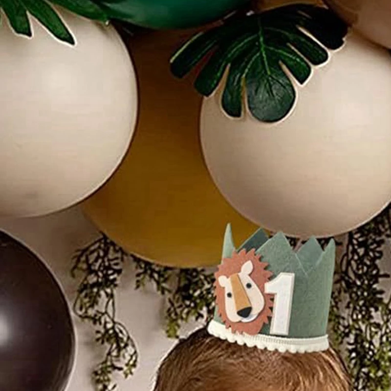 1 год дети авокадо Зеленый Лев корона на день рождения первая Детская фотография