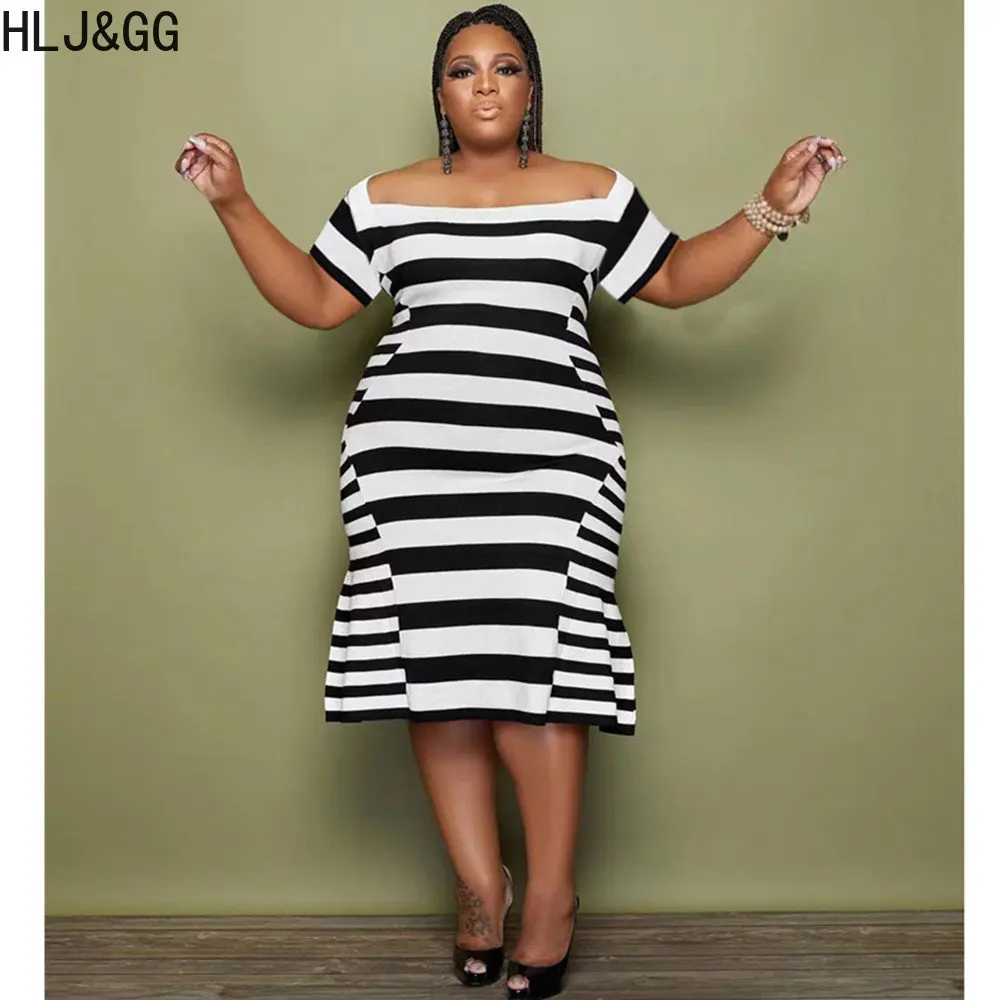 Женское платье в полоску HLJ & GG