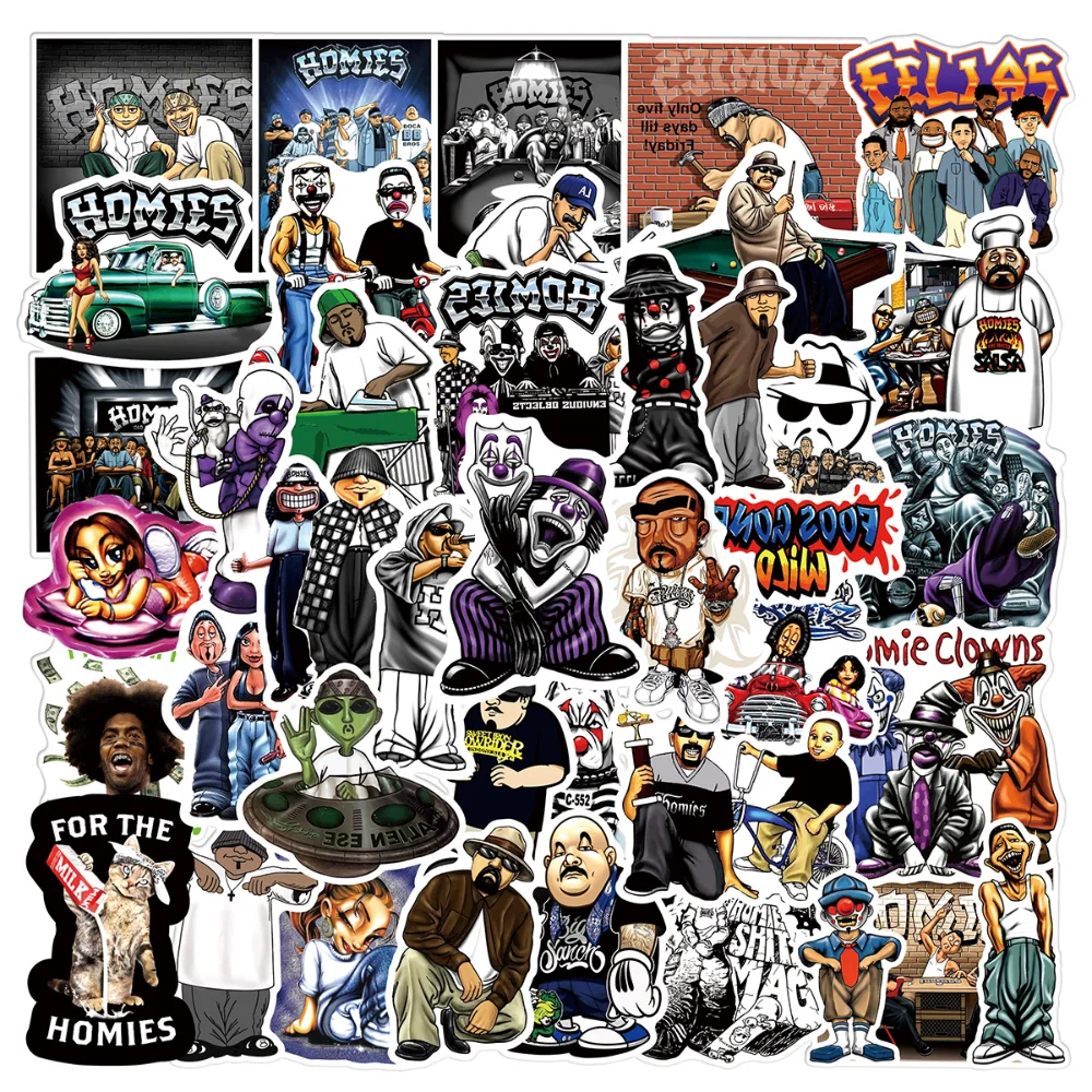 

10/50PCS Rap Greeting Homies Fun Brother Friend Cartoon Sticker DIY Phone Laptop Luggage Skateboard Graffiti Decals Fun