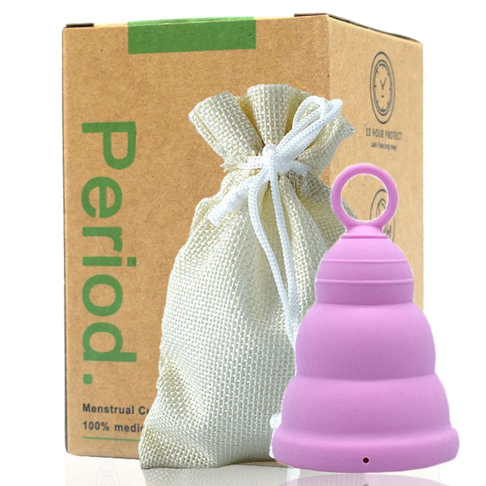 Soft Menstrual Cup Foldable Period Cup With Pull Ring Material Medico Coletor Mentrual for Beginner Copos менструальная чаша images - 6