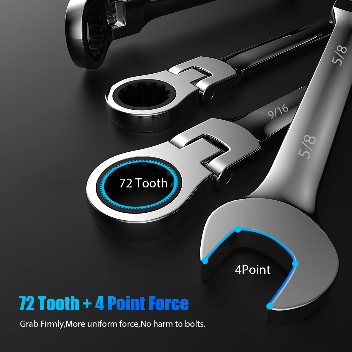 Набор комбинированных ключей из хром-ванадиевой стали магнитостойкий