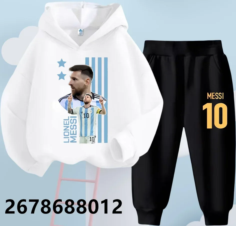 Весенне-осенний Комплект Детской Спортивной Одежды С Футболкой Месси Толстовка