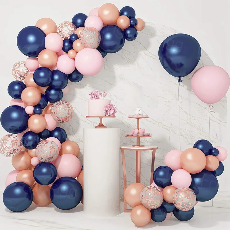 

Navy Blue Balloon Garland Arch Kit Wedding Birthday Party Decoration Kids Globos Rose Gold Confetti Latex Balloon Baby Shower