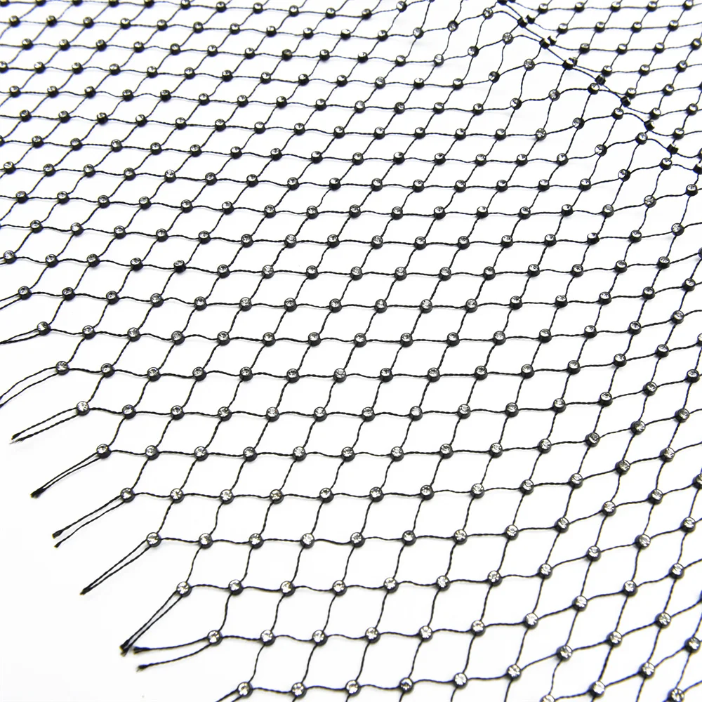 1 ярд блестящая Стразы ткань кристальная сетка стрейч ажурная отделка лента