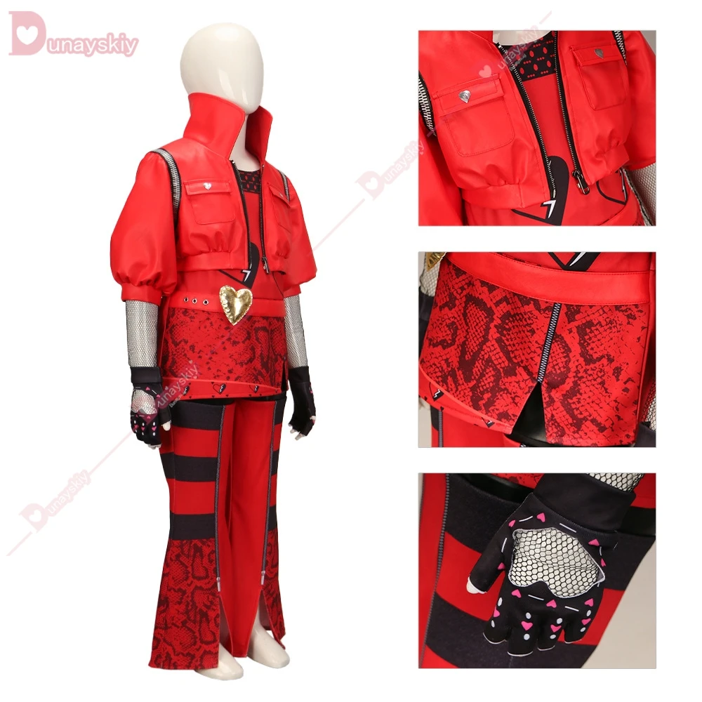 Детский красный костюм принцессы для девочек косплей 2024 D-Descendants Rise Fantasia детский