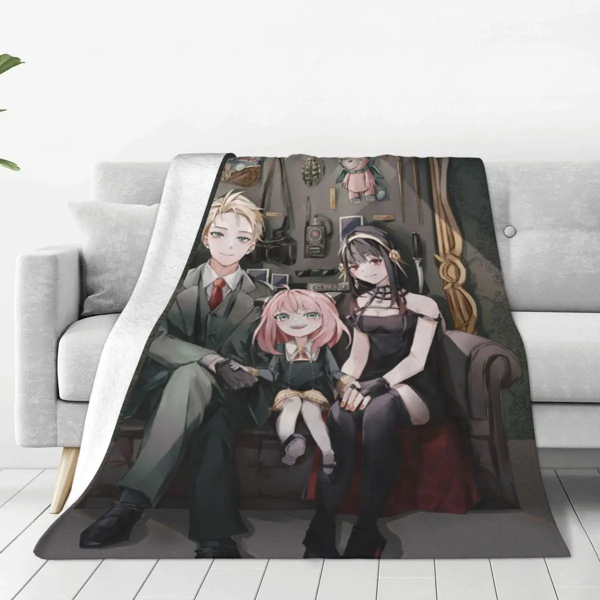 

Forger Anya Yor Loid Blanket Spy X Family Anime Fuzzy Funny Warm Throw Blankets for Bed Sofa Winter