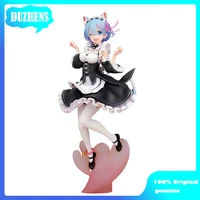 100 originalanime rezero rem cat ear maid 24cm pvc action figure anime figure model toys figure collection doll gift