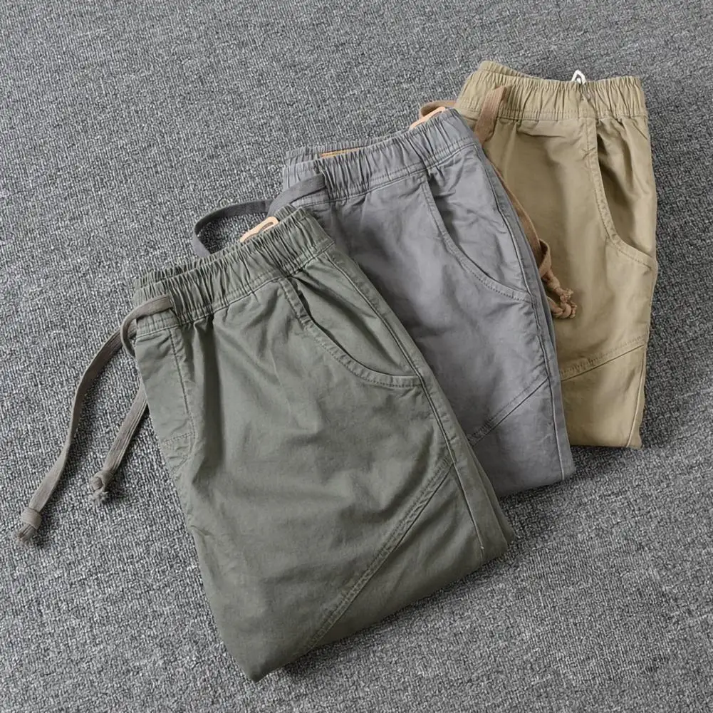 

Popular Men Cargo Pants Sporty Slim Cropped Pants All Match Casual Men Pants for Daily Wear