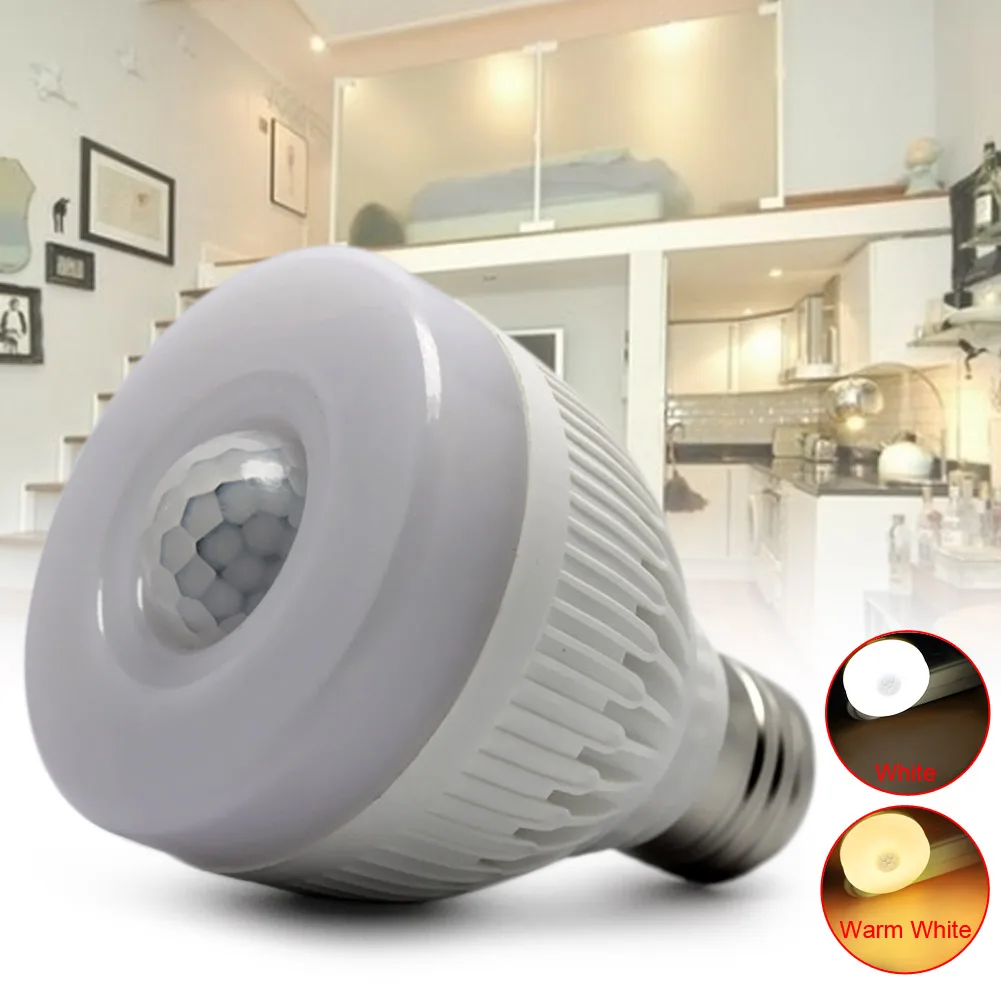 

E27 5W sensor Night Bulb acrylic PIR Infrared Motion detector Sensor Detection LED Lamp Light Corridor Hallway Bathroom