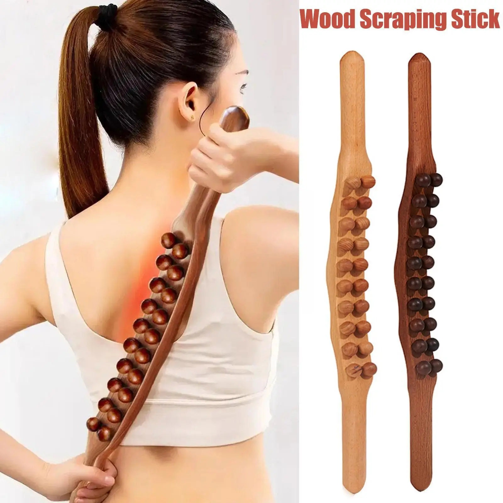 

Скалка с 20 бусинами, универсальная задняя искусственная поверхность, дерево, рельефный инструмент для терапии буком L6R1