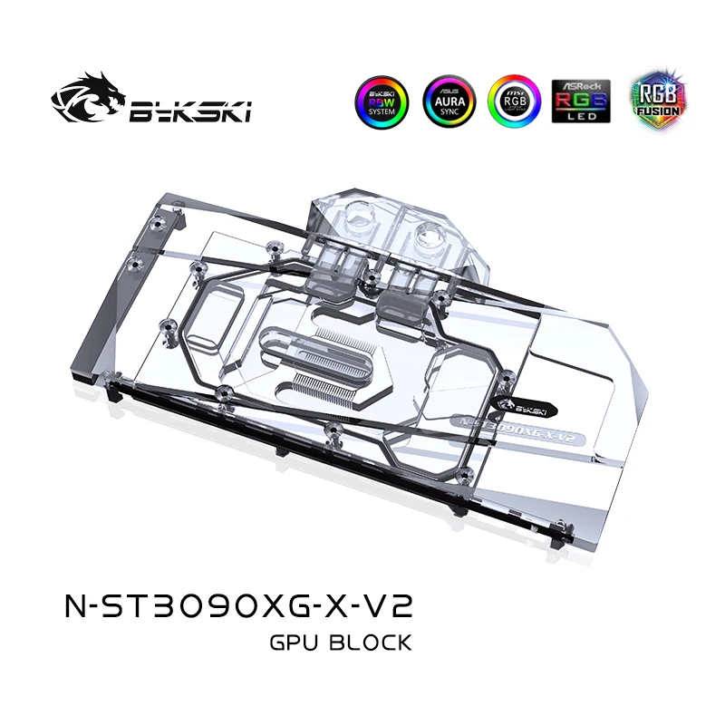 Фото Водяной блок Bykski для Zotac RTX3080 3090 X-GAMING OC/ZT-A30800D-10P ГП-карта Тринити/медный радиатор с полным покрытием/RGB №2