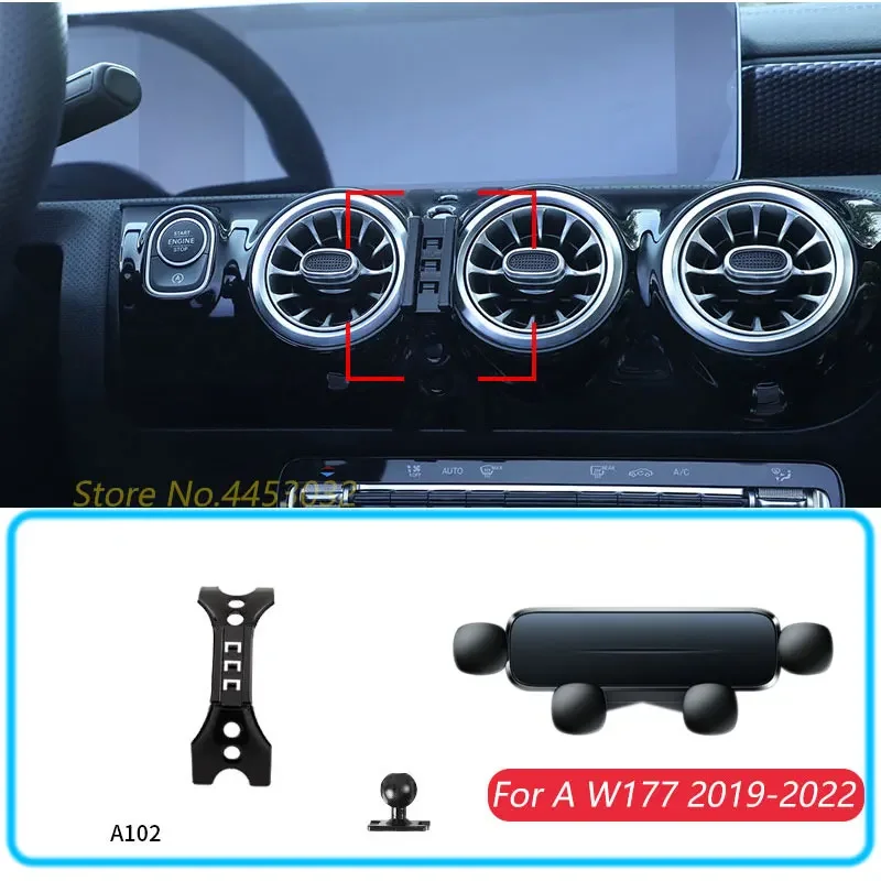 

Автомобильный держатель для телефона Mercedes Benz A W177 2019-2022 с основанием, 1 комплект, горизонтальный гравитационный Кронштейн для мобильного телефона, подставка, крепление, аксессуары
