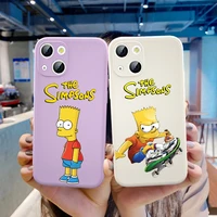 cute cartoon the simpsons for apple iphone 13 12 mini 11 8 7 6 xs xr se 2020 pro max plus liquid silicone soft phone case capa
