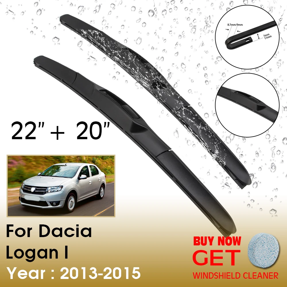 

Car Wiper Blade For Dacia Logan I 22"+20" 2013-2015 Front Window Washer Windscreen Windshield Wipers Blades Accessories