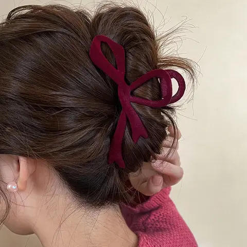 Заколки для волос с красным бархатным бантом женские заколки для волос на осень и зиму подарок французская элегантная заколка для волос корейские аксессуары для волос женские головные уборы
