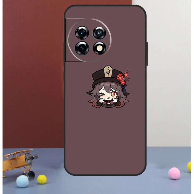 Чехол Hu Tao Genshin Impact chibi для OnePlus Nord 4 CE 2 3 Lite N20 N30 9 10 Pro 8T 9RT 10T 11 13 12 R