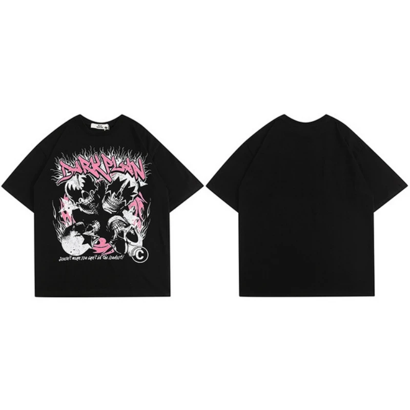 

Harajuku Oversized T Shirt Men Men's Cotton T-shirt Retro Y2k Kanye Streetwear Hip Hop Anime Graphic Shirts Clothing T-shirts