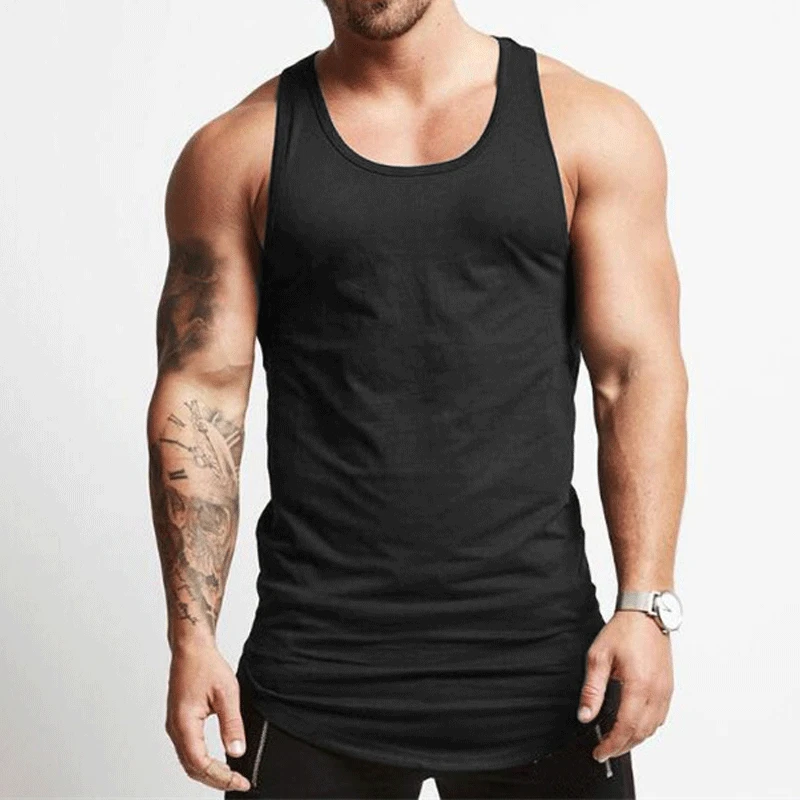 

Summer New Loose Casual Sleeveless Men's Tank Top Slimming Sports Vest Bodybuilding Fitness Running Fashion Simple Male Clothes