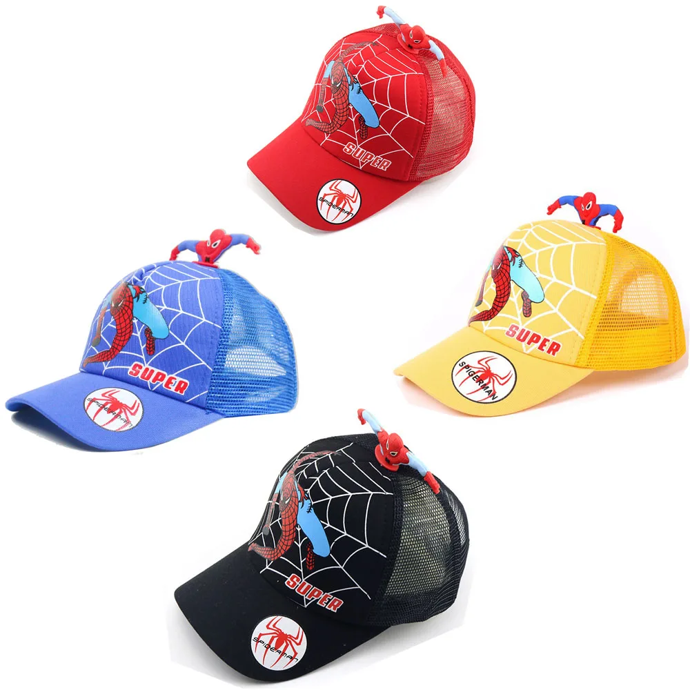 

Spiderman Summer Outdoor Sunshade Breathable Cap Sunglasses 3D Cartoon Figure Children Boys Birthday Cosplay Peripheral Gift