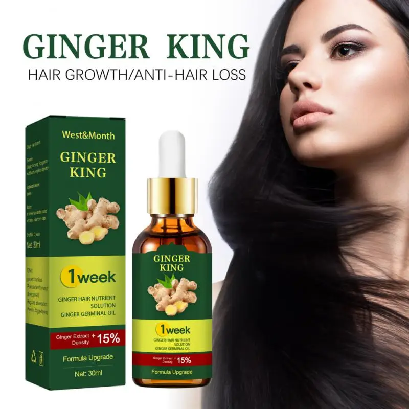 

Питательное масло для роста волос Ginger King, сыворотка против выпадения волос, быстрого роста, восстанавливает повреждение волос, гладкая и яркая питательная сыворотка для волос