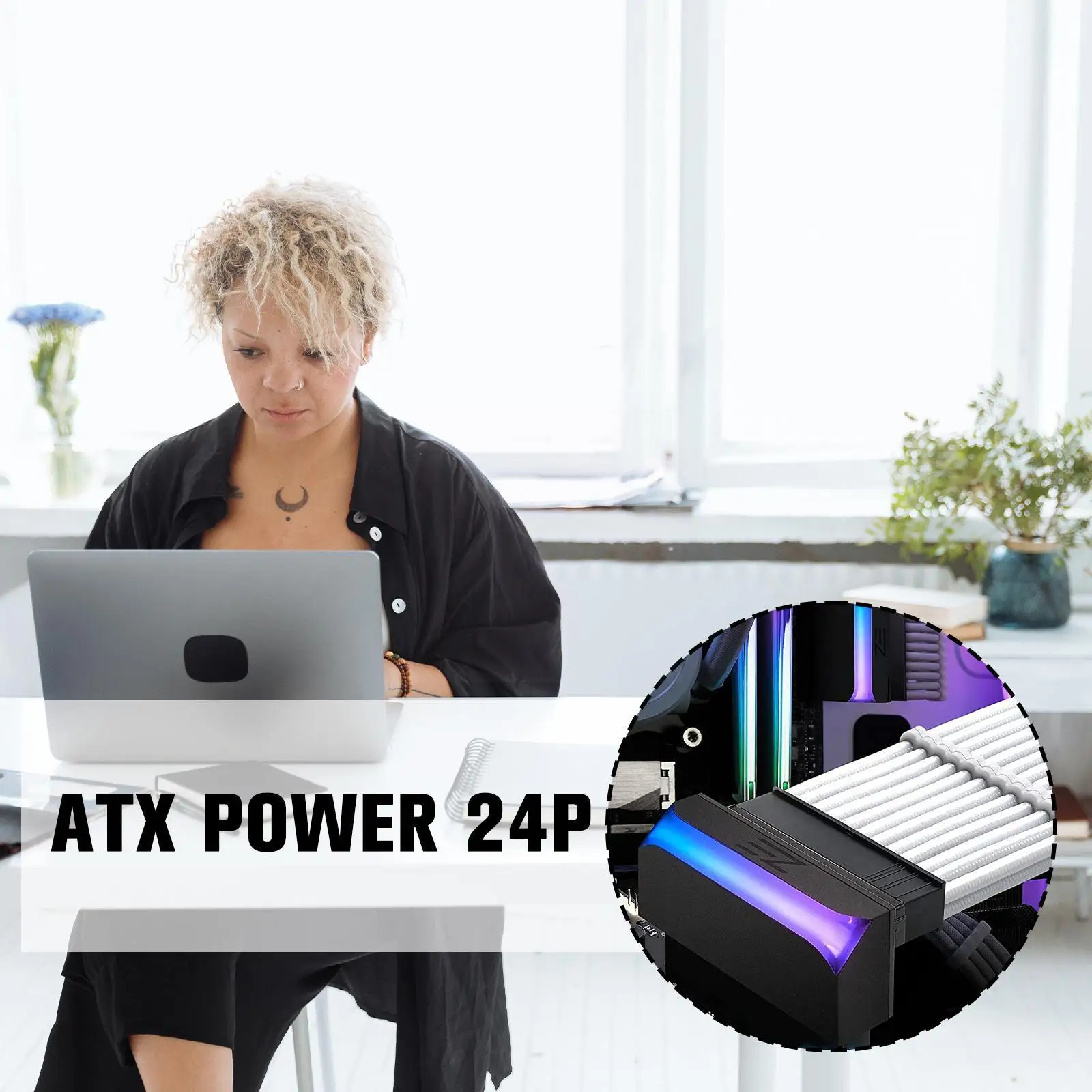 

Адаптер питания ATX с 24 контактами на 90 градусов, 5 В, коннектор ARGB, монтажная плата, модульный кабель для материнской платы, «сделай сам», E3V9