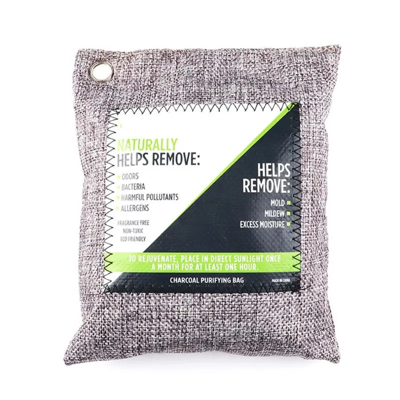 

Breathe Green Bamboo Charcoal Odor Eliminator Bag Activated Absorber Natural Freshener Removes Moisture Household Item