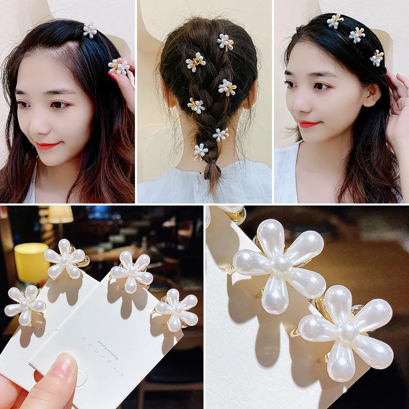 

2 Pics Pearl Flower Small Hair Hair Claw Hair Accessories for Girls Cute Claw Clamp Hair Clips Decorate Hair Clip Headwear