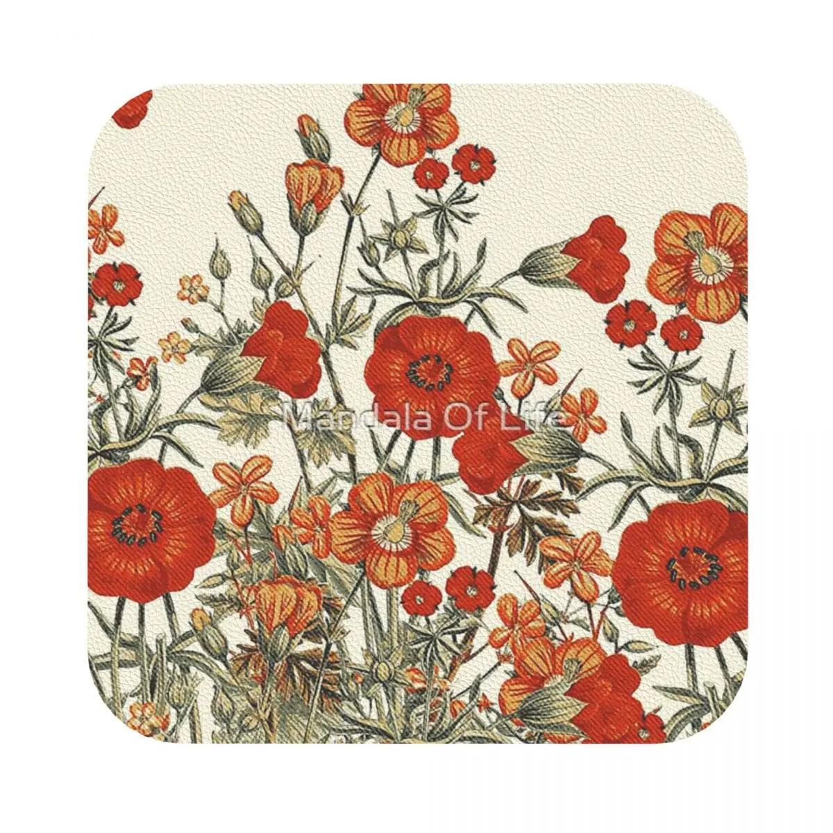 

Vintage Garden Leather Coaster Set of 4 Modern Living oom Multi-style