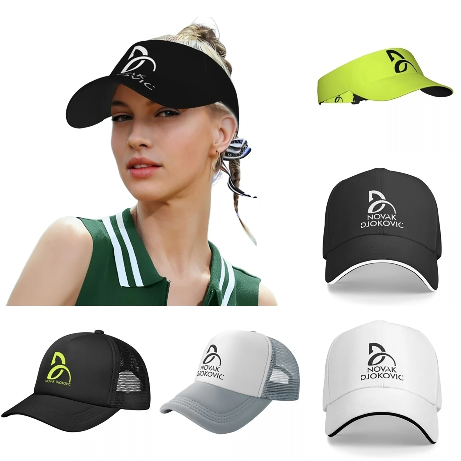

Summer Sports Sun Cap Novak Djokovic Hats Adjustable Sunscreen Visor Caps UV Protection Top Empty Tennis Golf Running Hat