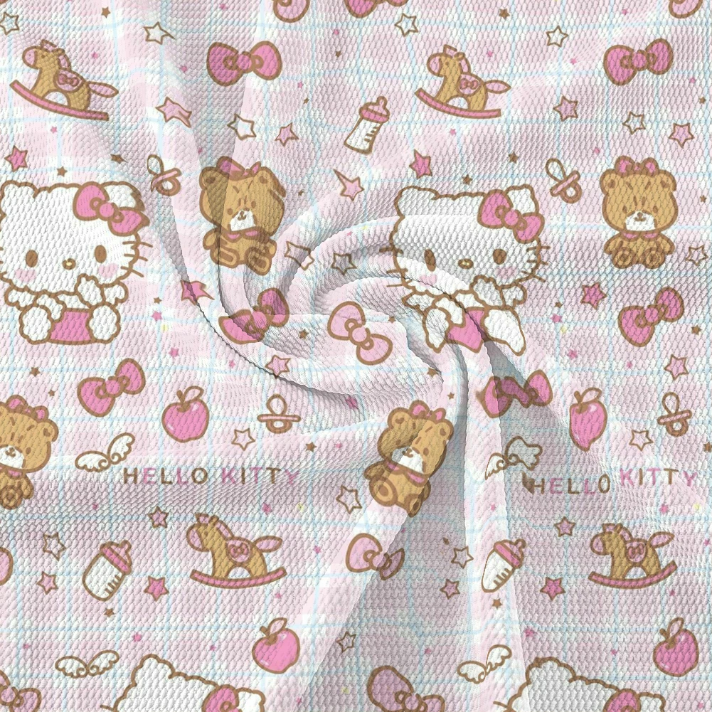 

50*145cm Kawaii Cartoon Cat Pattern Printed Bullet Textured Liverpool Girls Clothes Material Ragdoll Skirt
